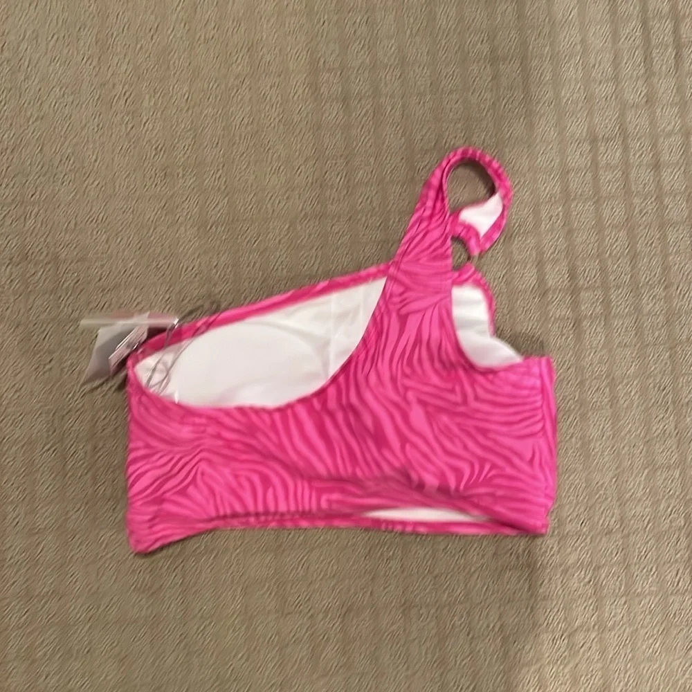Michael Kors Vibrant Pink Zebra Bikini Top